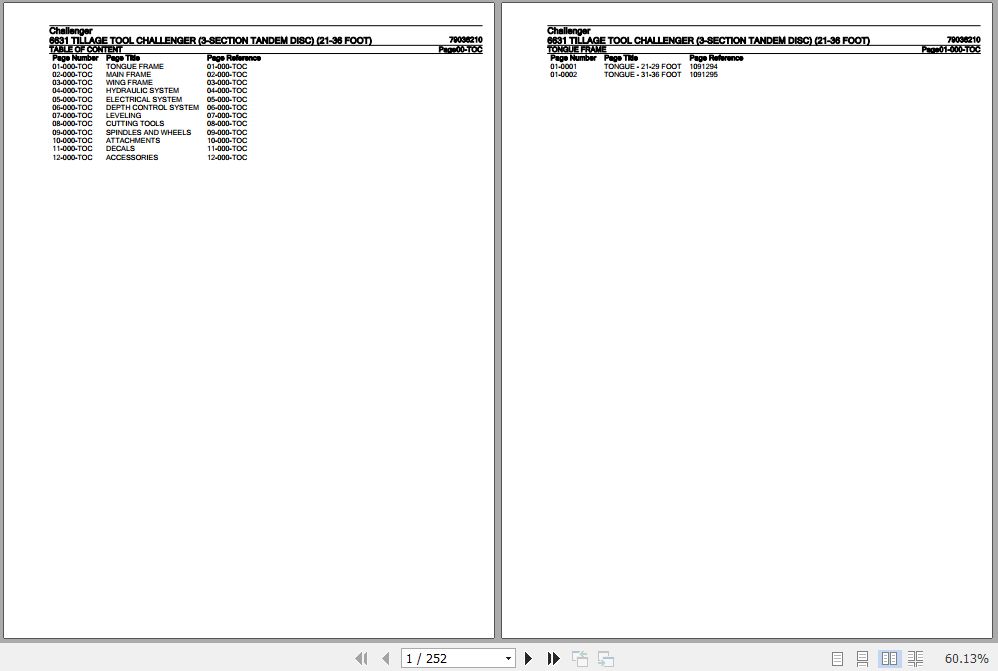 Challenger Tillage Tool 6631 Parts Catalog 79036210 1