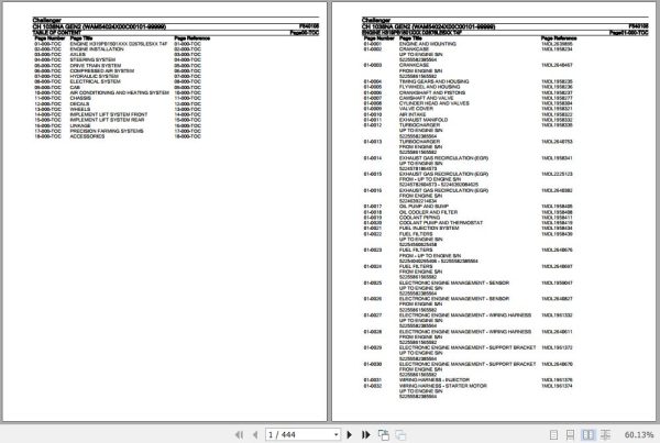 Challenger Tractor CH 1038NA GEN2 Parts Catalog F540105 1