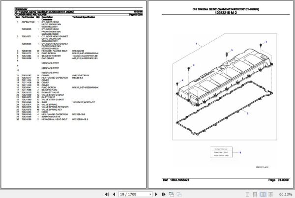 Challenger Tractor CH 1042NA GEN2 Parts Catalog F541105 2