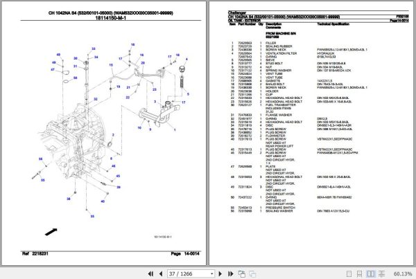 Challenger Tractor CH 1042NA S4 Parts Catalog F532105 3