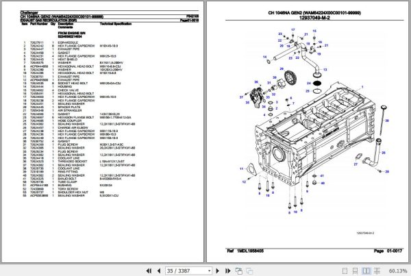Challenger Tractor CH 1046NA GEN2 Parts Catalog F542105 3