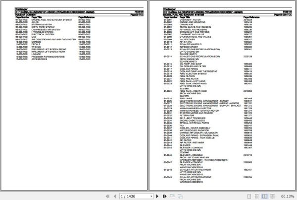 Challenger Tractor CH 1046NA S4 Parts Catalog F533105 1