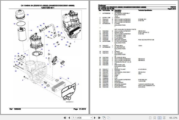 Challenger Tractor CH 1046NA S4 Parts Catalog F533105 2