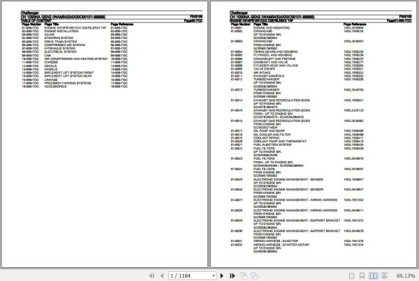 Challenger Tractor CH 1050NA GEN2 Parts Catalog F543105 1