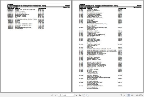 Challenger Tractor CH 1050NA S4 Parts Catalog F534105 1