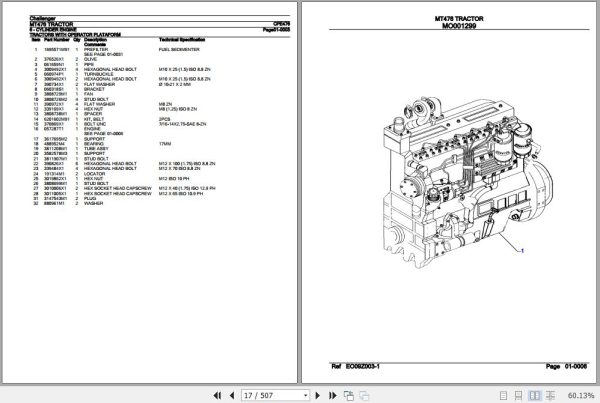 Challenger Tractor MT476 Parts Catalog CPE476 2
