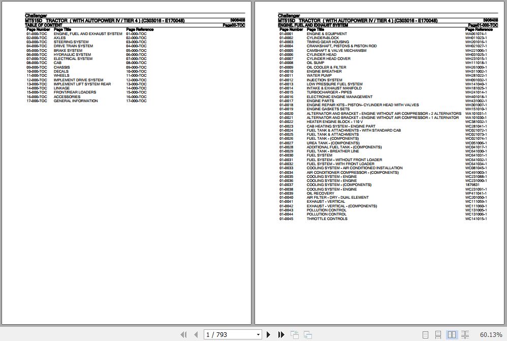 Challenger Tractor MT515D Parts Catalog 3906408 1