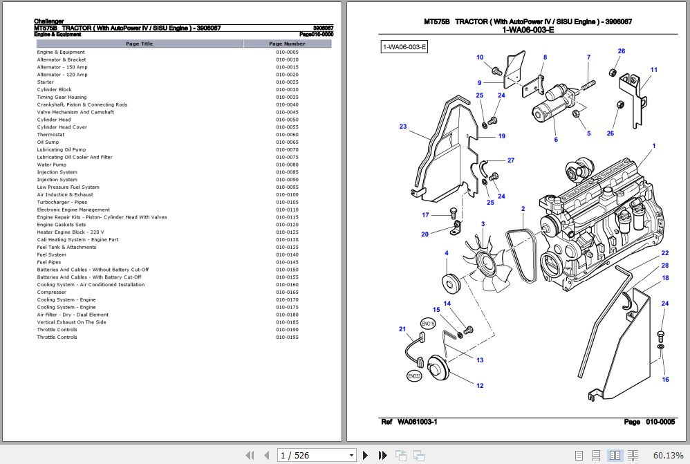Challenger Tractor MT575B Parts Catalog 3906067 1
