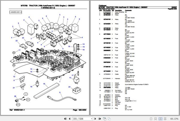 Challenger Tractor MT575B Parts Catalog 3906067 3