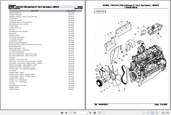 Challenger Tractor MT595B Parts Catalog 3906275 2