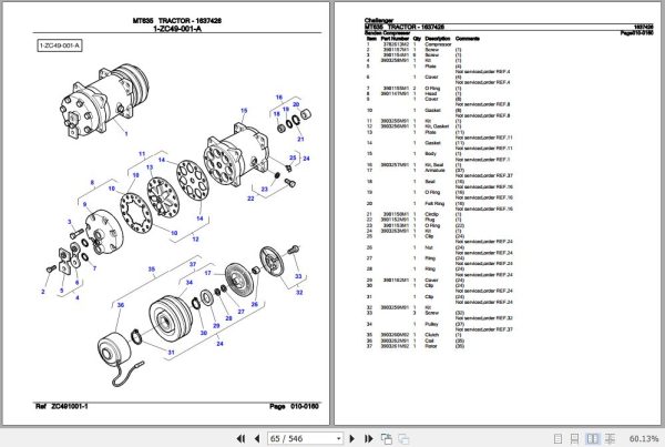 Challenger Tractor MT635 Parts Catalog 1637426 3