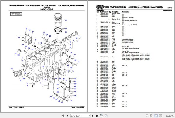 Challenger Tractor MT655B MT665B Parts Catalog 1637452 2
