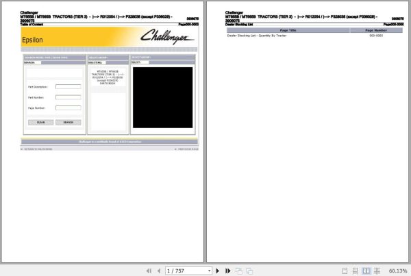 Challenger Tractor MT655B MT665B Parts Catalog 3906075 1