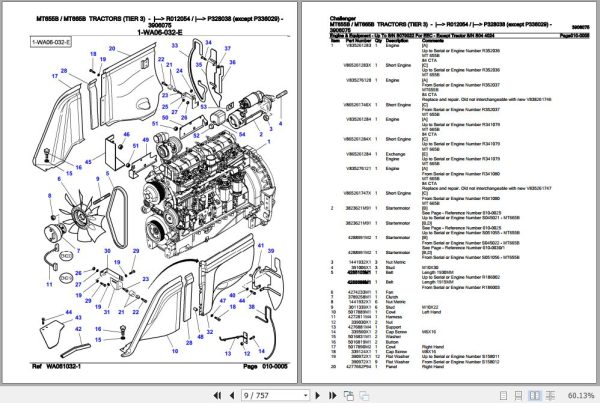 Challenger Tractor MT655B MT665B Parts Catalog 3906075 2