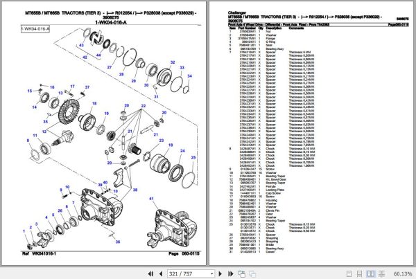 Challenger Tractor MT655B MT665B Parts Catalog 3906075 3