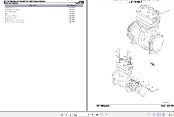 Challenger Tractor MT735 MT745 MT755 MT765 Parts Catalog 1637432 1