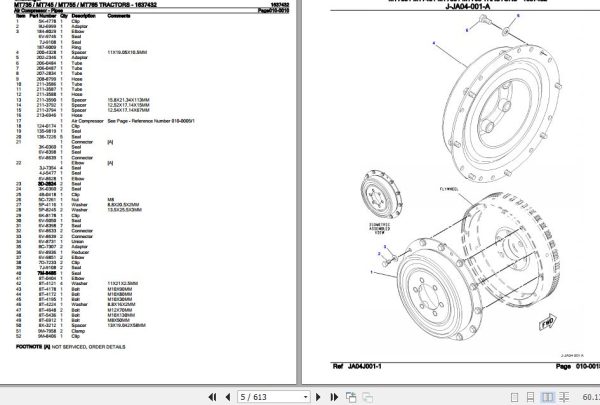 Challenger Tractor MT735 MT745 MT755 MT765 Parts Catalog 1637432 2