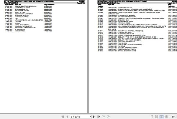Challenger Tractor MT738 Parts Catalog 603396D1 1