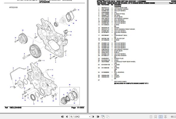 Challenger Tractor MT738 Parts Catalog 603396D1 2