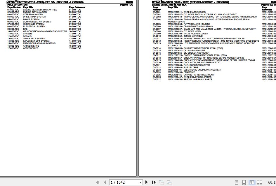 Challenger Tractor MT740 Parts Catalog 652363 1