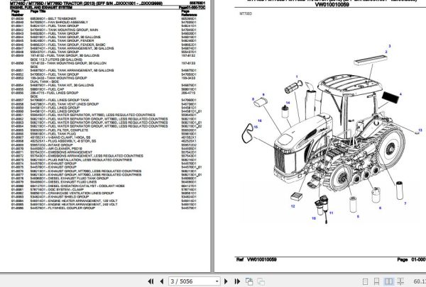 Challenger Tractor MT745D MT755D MT765D Parts Catalog 558753D1 2