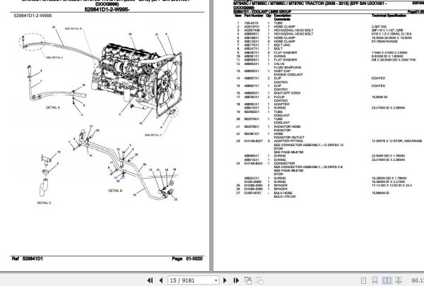 Challenger Tractor MT945C MT955C MT965C MT975C Parts Catalog 526164D1 2
