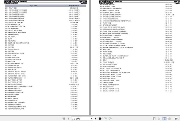 Challenger Tractor WT375N Parts Catalog VBWT375N 1