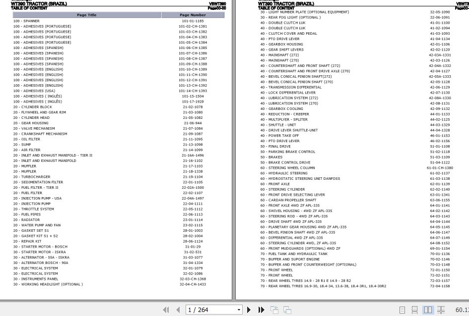Challenger Tractor WT390 Parts Catalog VBWT390 1