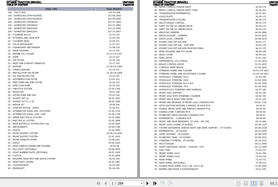 Challenger Tractor WT460B Parts Catalog VBWT460B 1