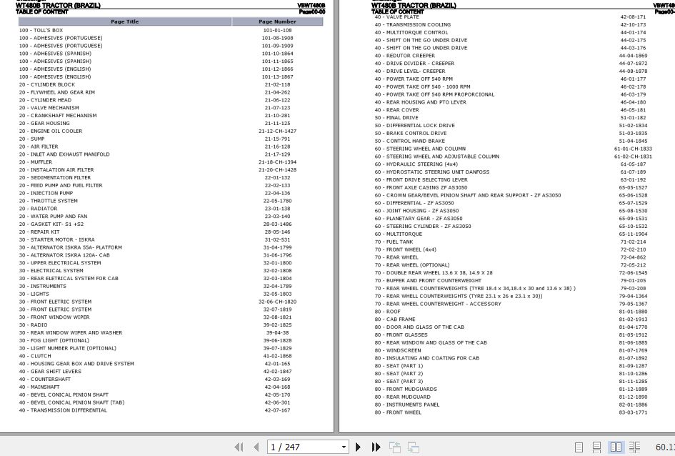 Challenger Tractor WT480B Parts Catalog VBWT480B 1