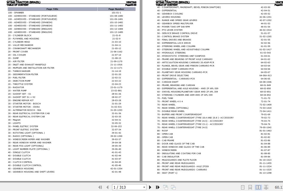 Challenger Tractor WT540 Parts Catalog VBWT540 1