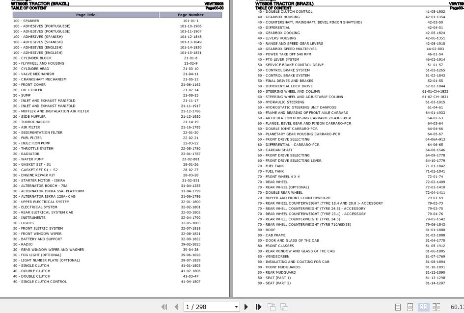 Challenger Tractor WT590B Parts Catalog VBWT590B 1