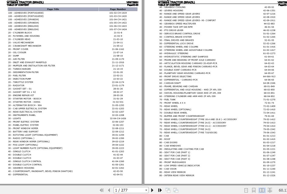 Challenger Tractor WT590HI Parts Catalog VBWT590H 1