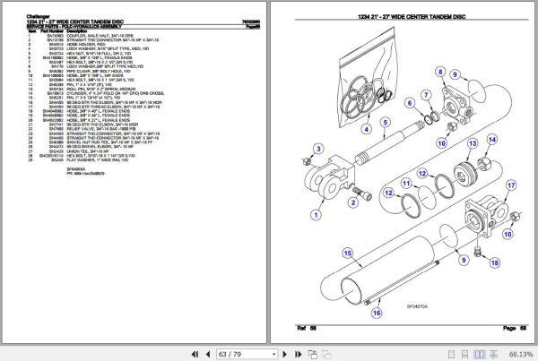 Challenger Wide Center Tandem Disc 1234 21 27 Parts Catalog 79032960 3