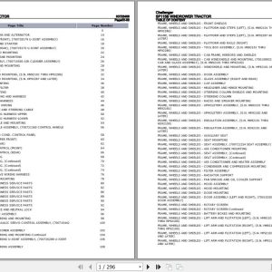 Challenger Windrower Tractor SP115B Parts Catalog 00723406 1