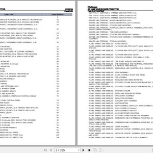 Challenger Windrower Tractor SP185B Parts Catalog 00723706 1