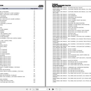 Challenger Windrower Tractor SP185C Parts Catalog 00728791 1