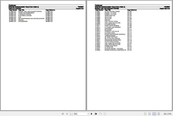 Challenger Windrower Tractor Tier 2 WR9760 Parts Catalog 79035837 1