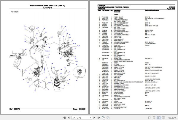 Challenger Windrower Tractor Tier IV WR9740 Parts Catalog 00738208 3