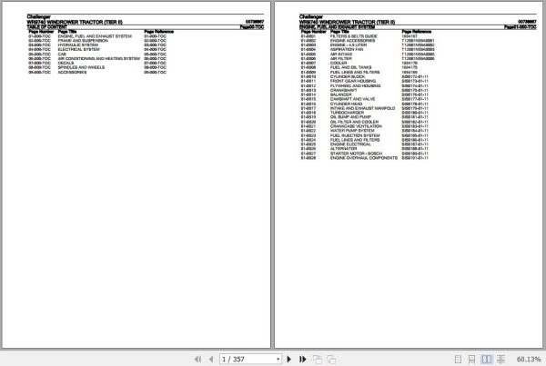 Challenger Windrower Tractor WR9740 Parts Catalog 00738867 1