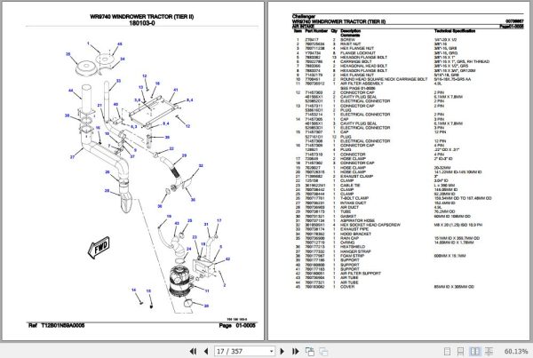 Challenger Windrower Tractor WR9740 Parts Catalog 00738867 3