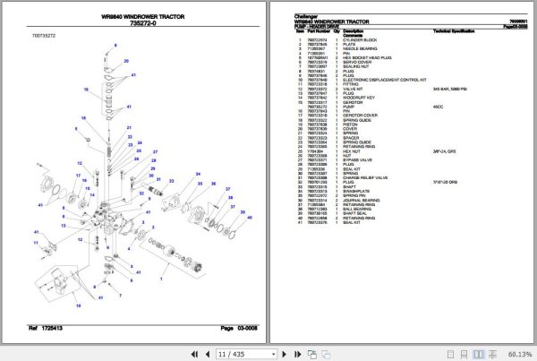 Challenger Windrower Tractor WR9840 Parts Catalog 79036301 2