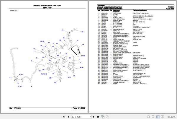 Challenger Windrower Tractor WR9840 Parts Catalog 79036301 3