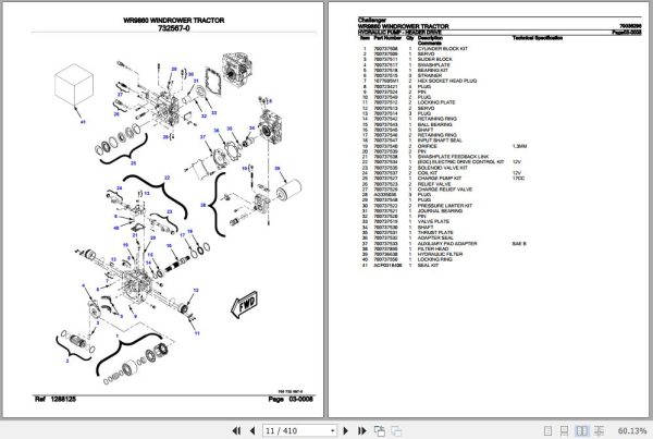 Challenger Windrower Tractor WR9860 Parts Catalog 79036296 2