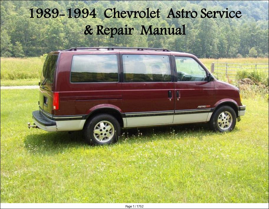 Chevrolet Astro 1989 1994 Service Repair Manual 1