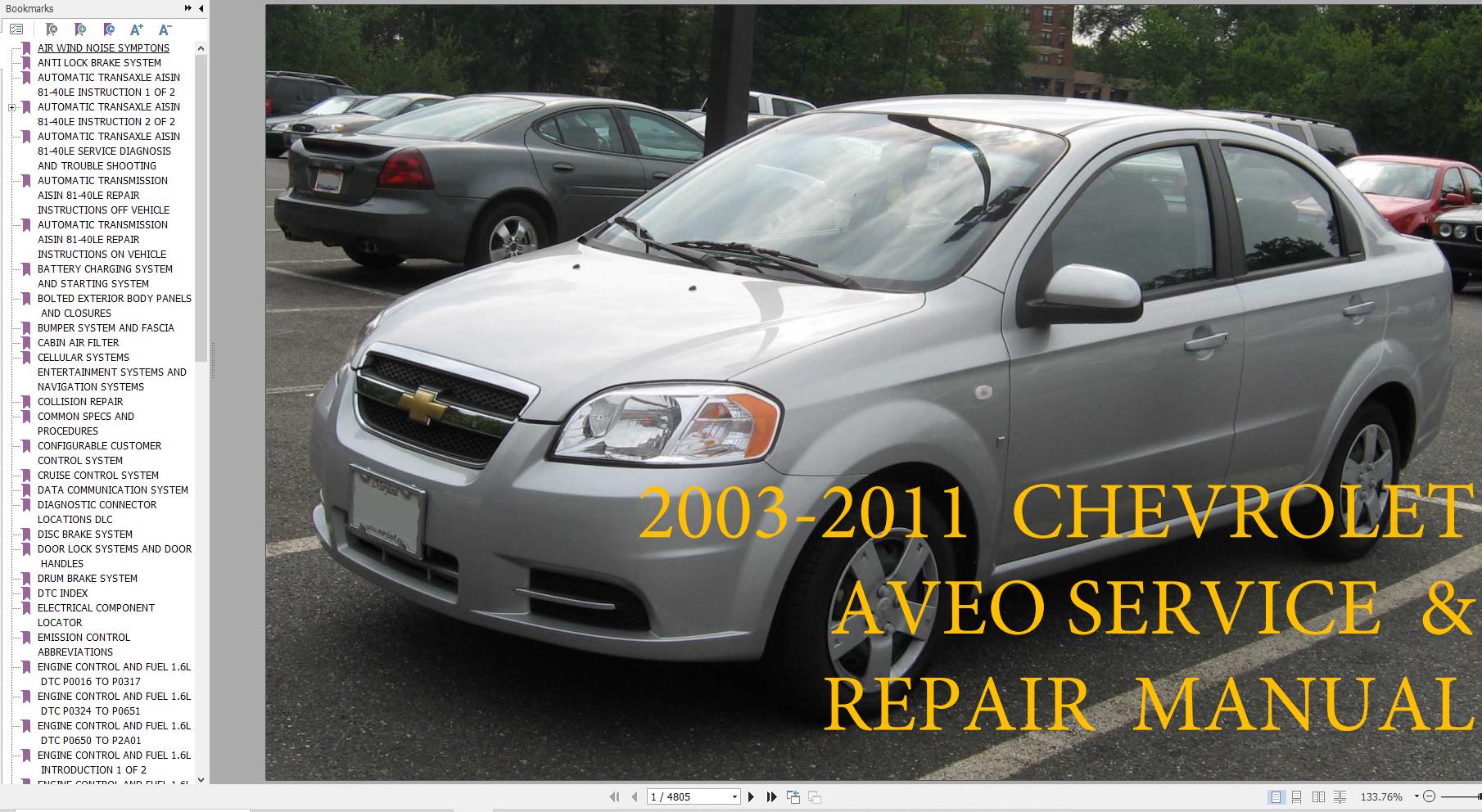 Chevrolet Aveo 2003 2011 Service Repair Manual 1
