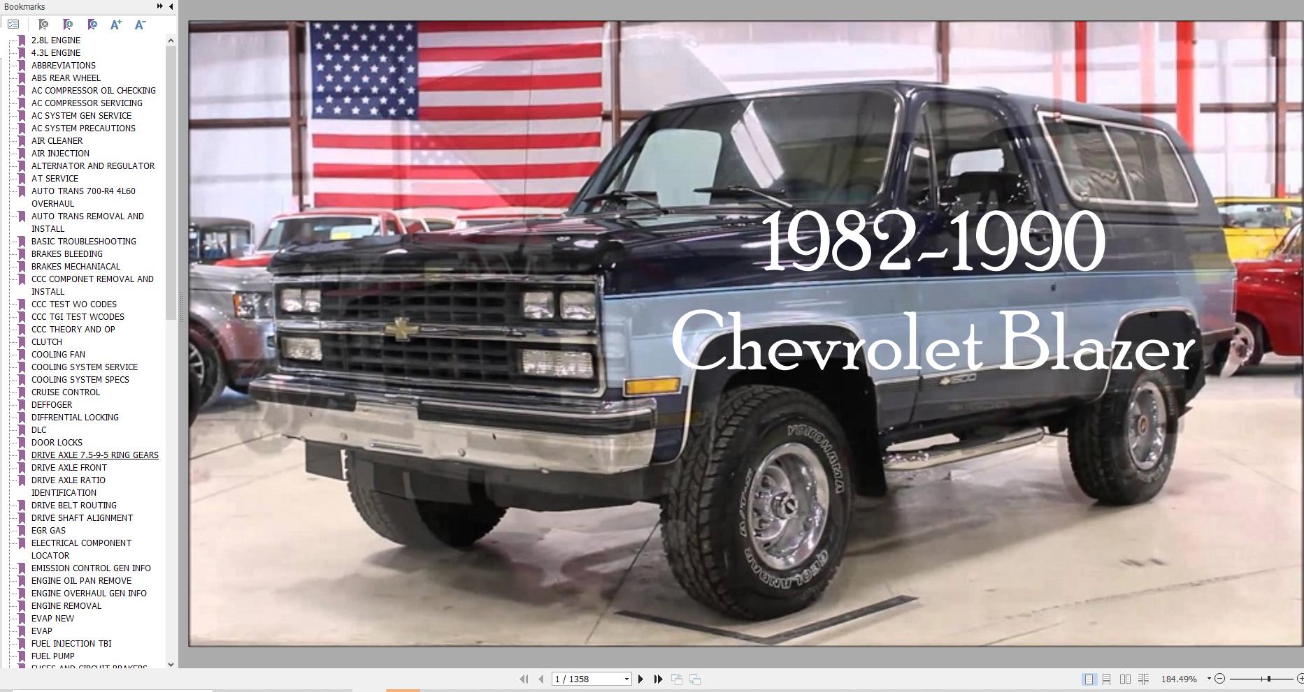 Chevrolet Blazer 1982 1990 Service Repair Manual 1