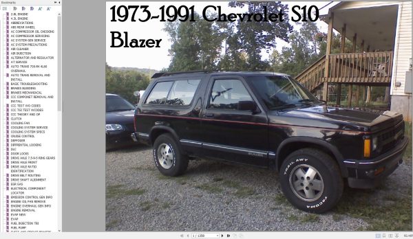Chevrolet Blazer S10 1973 1991 Service Repair Manual 1