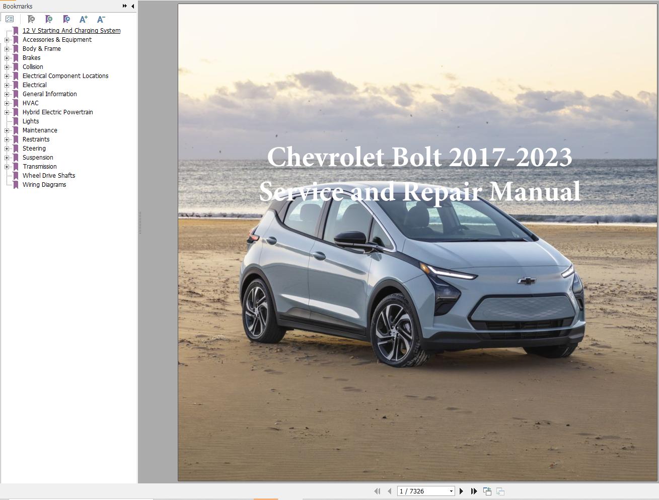 Chevrolet Bolt 2017 2023 Service Repair Manual 1