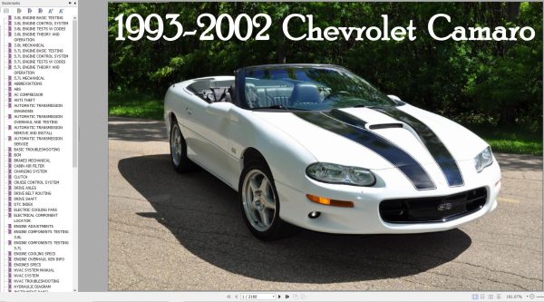 Chevrolet Camaro 1993 2002 Service Repair Manual 1
